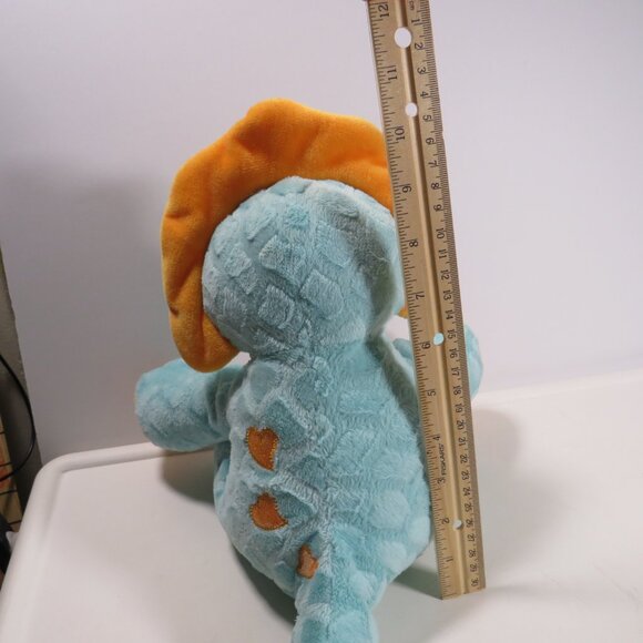 hug fun teal triceratops dinosaur plush with big sparkly eyes 11" tall - Picture 11 of 13